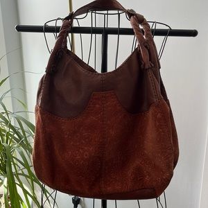 Lucky Brand brown leather hobo style purse.